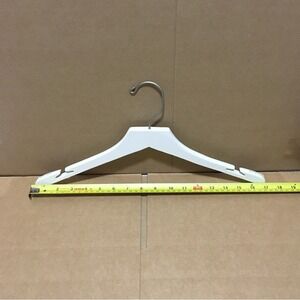 Mainetti White Wood Hangers Set of 15 Swivel Hook Non-Slip Notched Shoulder 17in